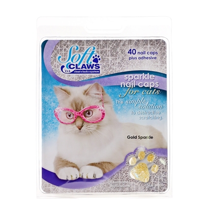Picture of SOFT CLAWS TAKE HOME KIT FELINE MEDIUM - Gold Sparkle