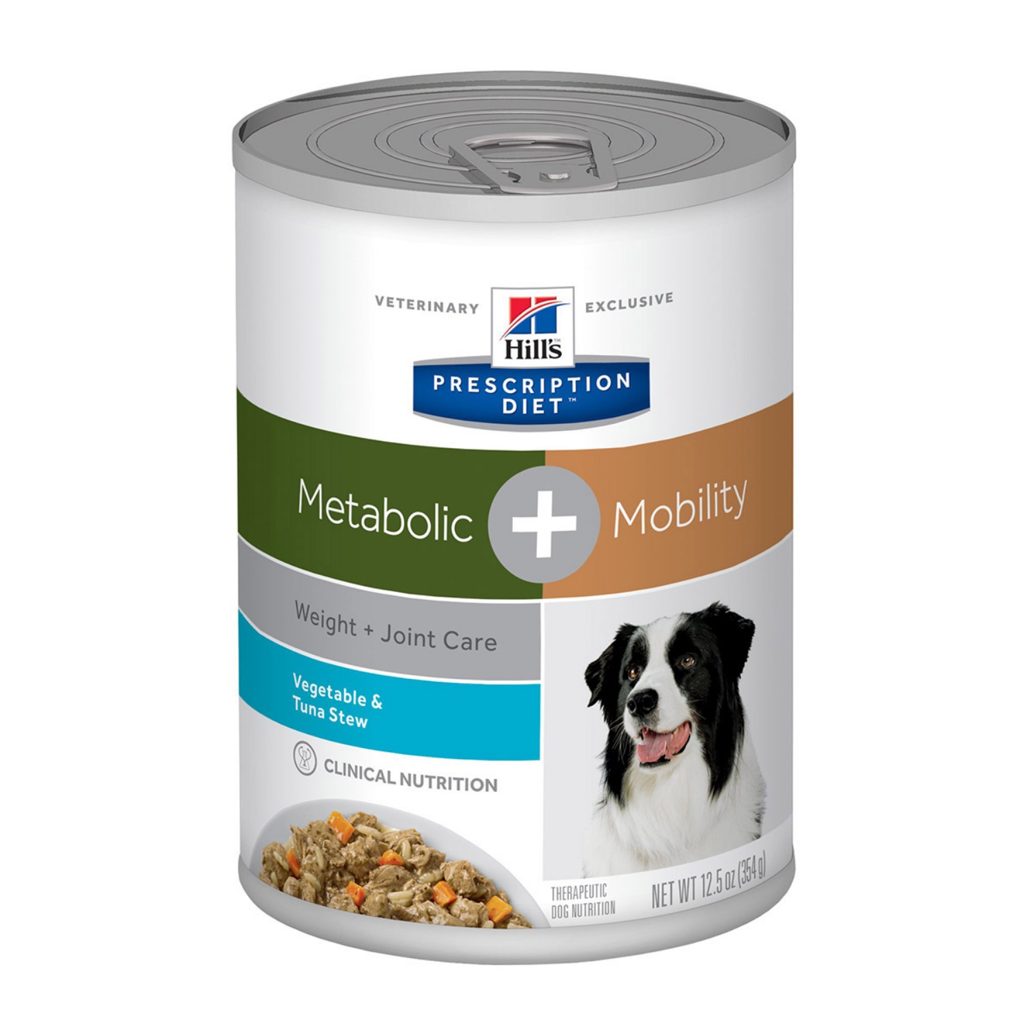 Picture of Hills Prescription Diet Metabolic Weight Management + Mobility Vegetable & Tuna Stew Wet Dog Food- 12x12.5oz