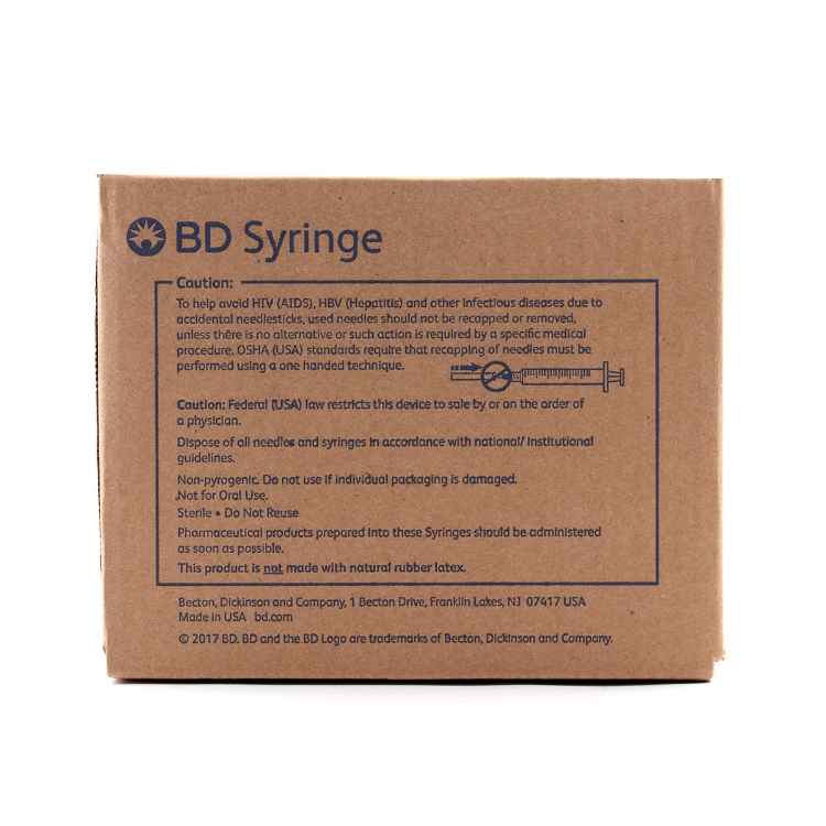 Picture of SYRINGE BD 1cc TUBERCULIN LUER SLIP TIP - 200's