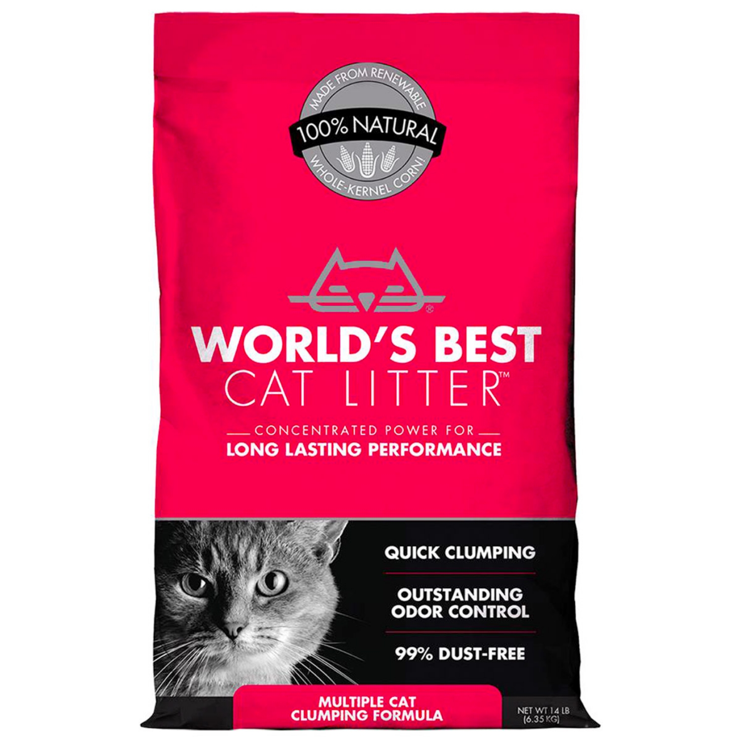 Picture of WORLD'S BEST KERNEL CORN Multiple Cat Clumping Litter Low Dust, Sustainable - 14lbs
