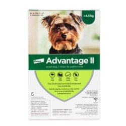 Picture of ADVANTAGE II GREEN 6 x 0.4ml DOGS UNDER 4.5kg - 6's (su12)