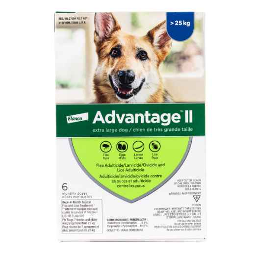 Picture of ADVANTAGE II BLUE 6 X 4.0ML OVER 25KG EXTRA LARGE DOG (su12)