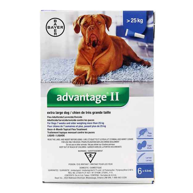 Picture of ADVANTAGE II BLUE 6 X 4.0ML OVER 25KG EXTRA LARGE DOG (su12)