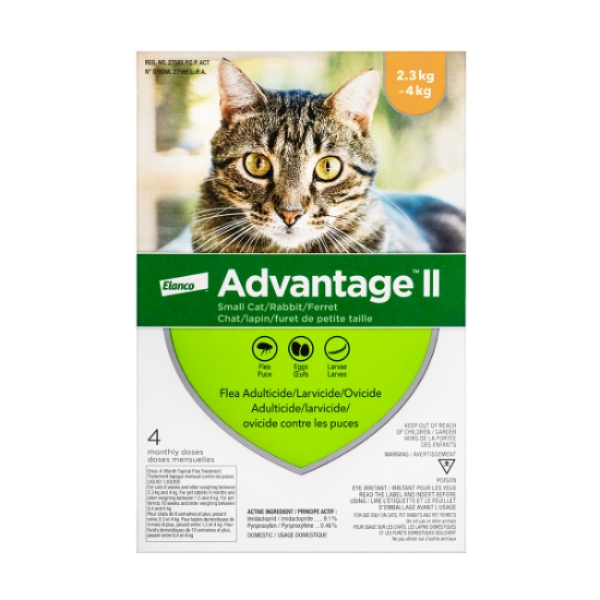 Picture of ADVANTAGE II FELINE SMALL CAT 2.3kg - 4kg - 4's (su12)