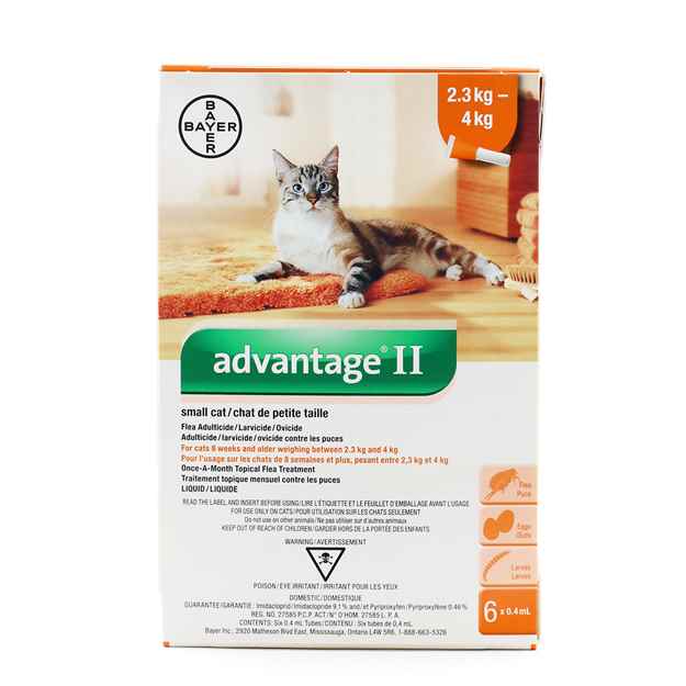 Picture of ADVANTAGE II ORANGE 6 x 0.4ml CATS UNDER 4KG (su 12)
