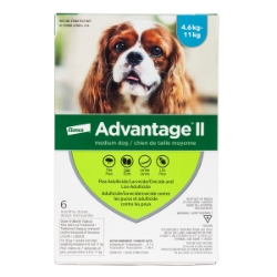 Picture of ADVANTAGE II TEAL 6x1ml DOG 4.6kg - 11kg - 6's (su12)
