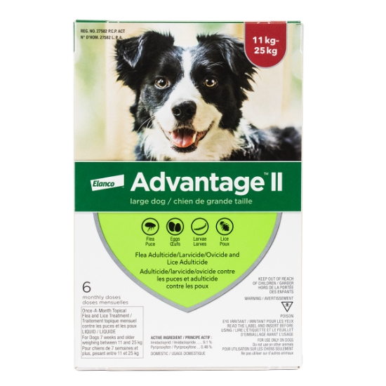 Picture of ADVANTAGE II RED 6 x 2.5ml DOGS 11kg - 25kg  (su12)