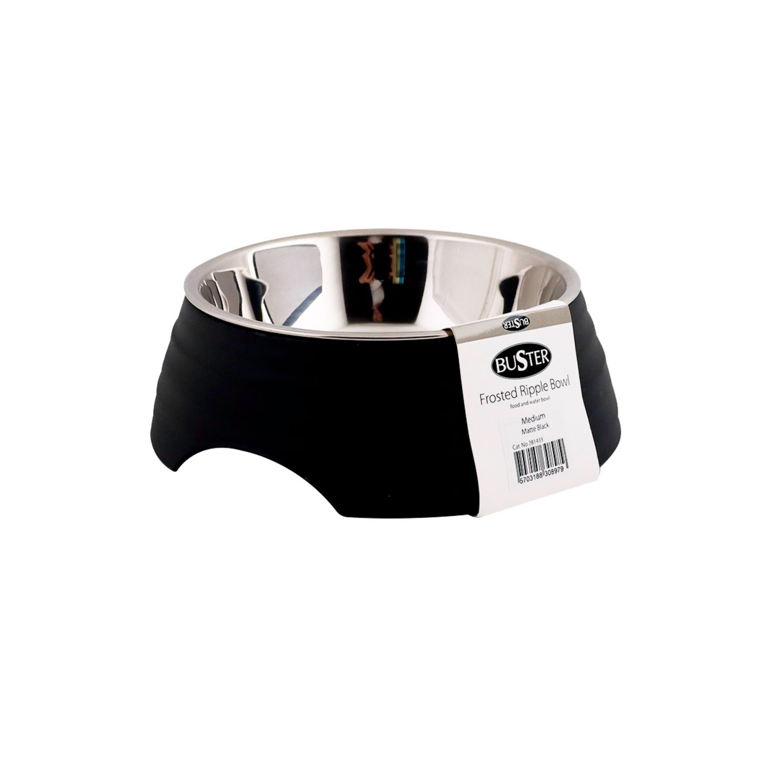 Picture of Bowl Buster 2-In-1 Melamine Frosted Ripple Matte Black - 350ml