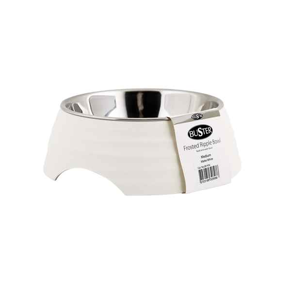Picture of BOWL BUSTER 2-IN-1 MELAMINE Frosted Ripple Matte White - 350ml