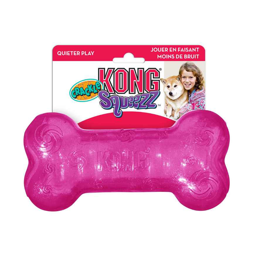 Picture of TOY DOG KONG Squeezz Crackle Bone - Large