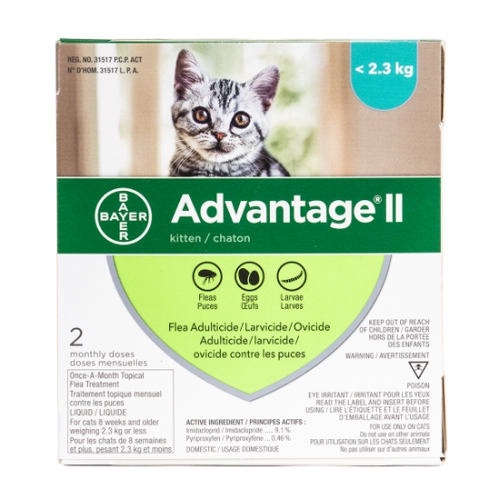 Picture of ADVANTAGE II FELINE KITTEN (UNDER 2.3kg) 2 monthly doses(su24)