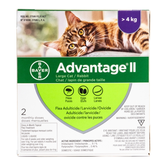 Picture of ADVANTAGE II FELINE LARGE CAT (over 4kg) 2 monthly doses(su24)