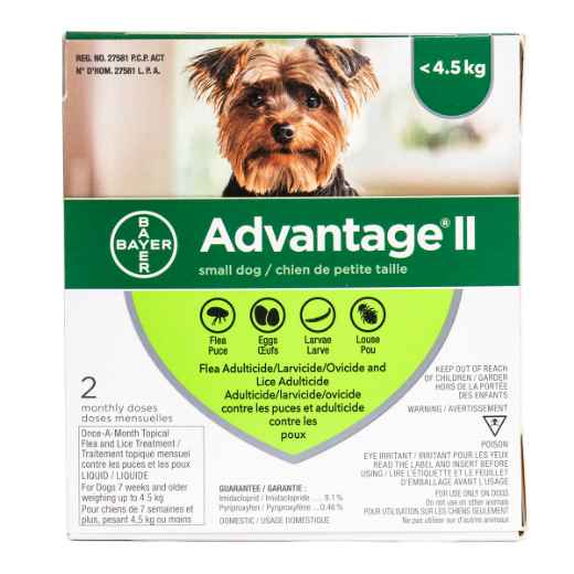 Picture of ADVANTAGE II CANINE SMALL DOG (under 4.5kg) 2 monthly doses (su24)