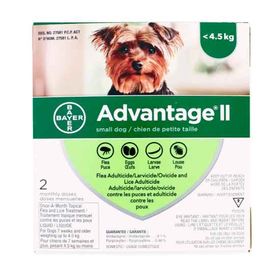 Picture of ADVANTAGE II CANINE SMALL DOG (under 4.5kg) 2 monthly doses (su24)