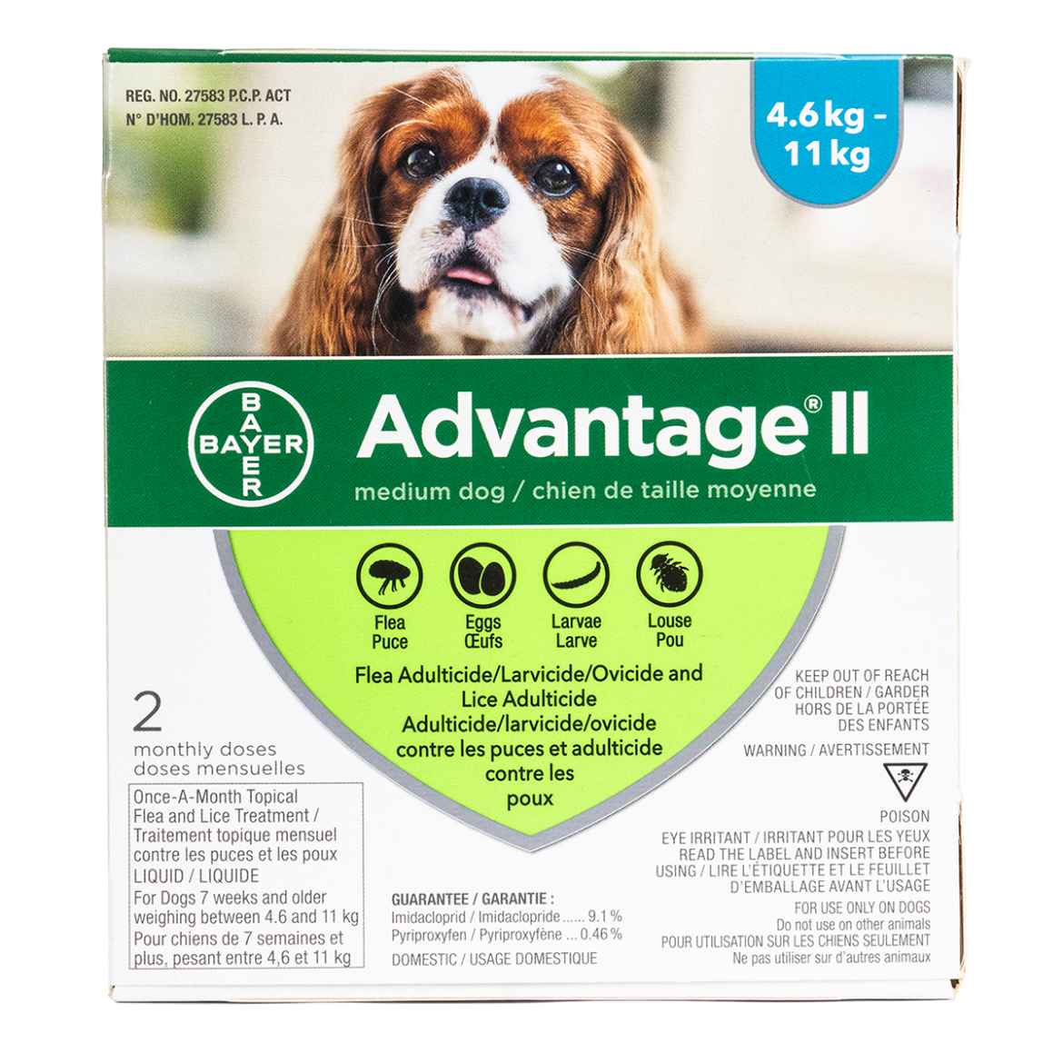 Picture of ADVANTAGE II CANINE MEDIUM DOG (4.6-11kg) 2 monthly doses(su24)