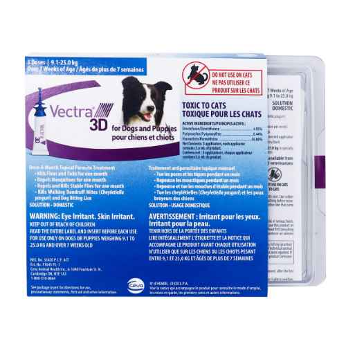 Picture of VECTRA 3D FOR DOGS & PUPPIES 9.1 - 25kg - 3 doses (su12)