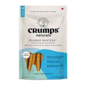 Show details for CRUMPS NATURALS DOG PLAQUE BUSTERS Pumpkin Spice 7in  - 10/pk Picture of CRUMPS NATURALS DOG PLAQUE BUSTERS Pumpkin Spice 7in  - 10/pk