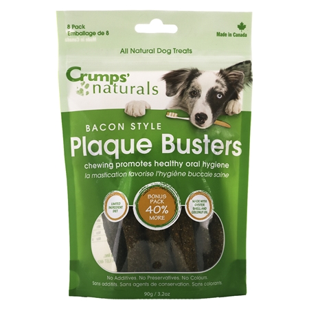 Picture of CRUMPS NATURALS DOG PLAQUE BUSTERS Bacon 4.5in - 8/pk