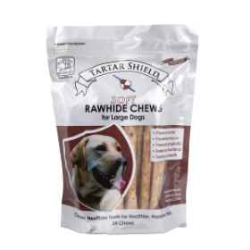 Show details for TARTAR SHIELD SOFT RAWHIDE CHEW - LARGE 24 count POUCH Picture of TARTAR SHIELD SOFT RAWHIDE CHEW - LARGE 24 count POUCH