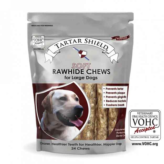Picture of TARTAR SHIELD SOFT RAWHIDE CHEW - LARGE 24 count POUCH