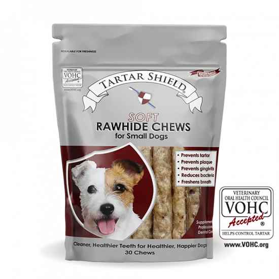 Picture of TARTAR SHIELD SOFT RAWHIDE CHEW - SMALL 30 count POUCH