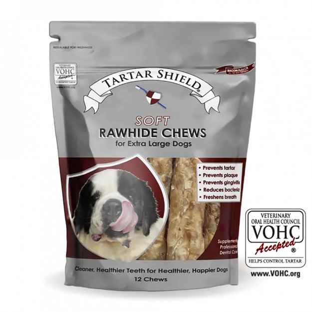 Picture of TARTAR SHIELD SOFT RAWHIDE CHEW - XLARGE 12 count POUCH