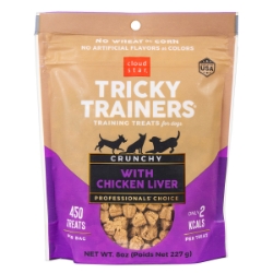 Picture of CLOUD STAR TRICKY TRAINERS CRUNCHY Grain Free Dog Training Treats - Liver - 8oz/227g