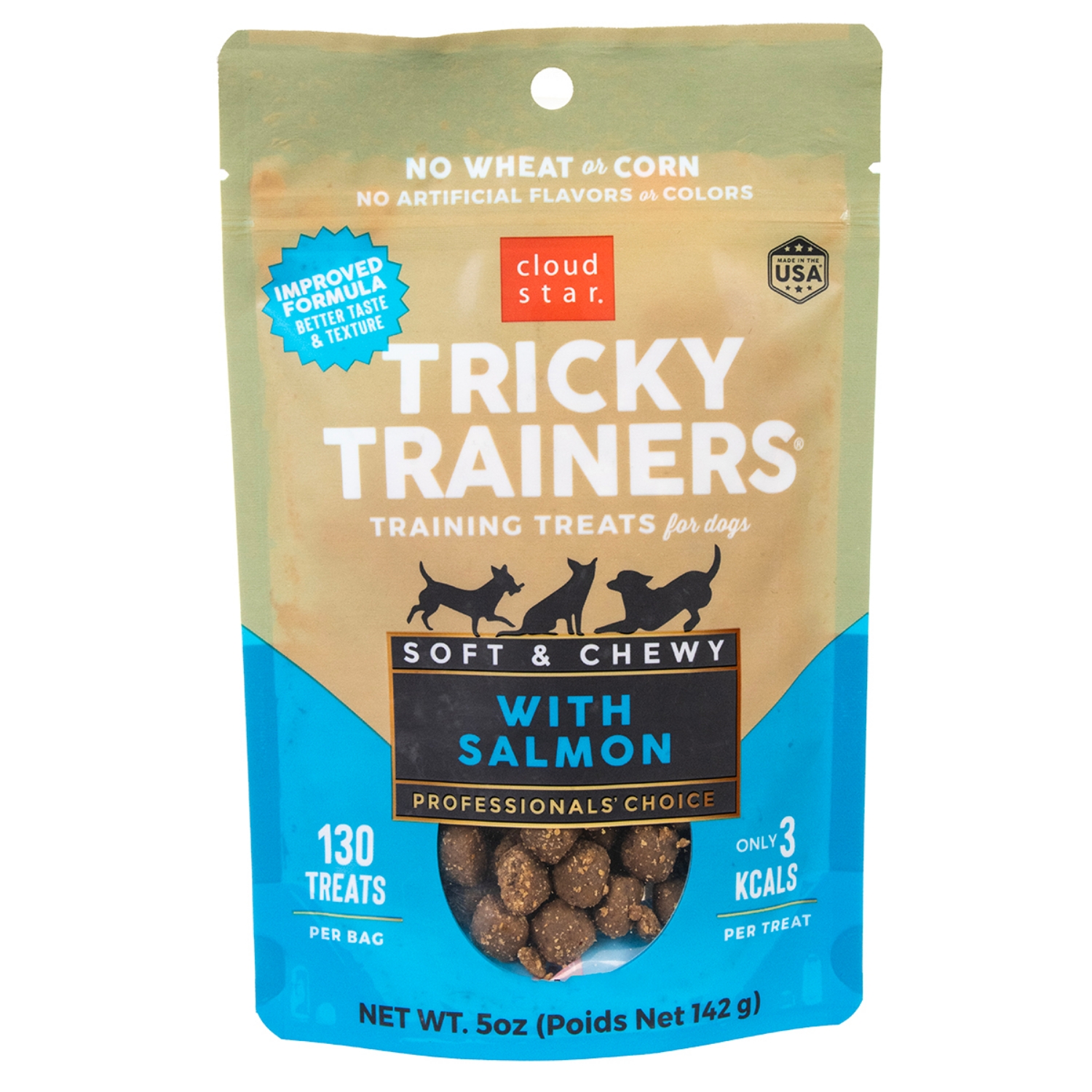 Picture of CLOUD STAR TRICKY TRAINERS Soft & Chewy Grain Free Dog Training Treats -  Salmon - 5oz/142g