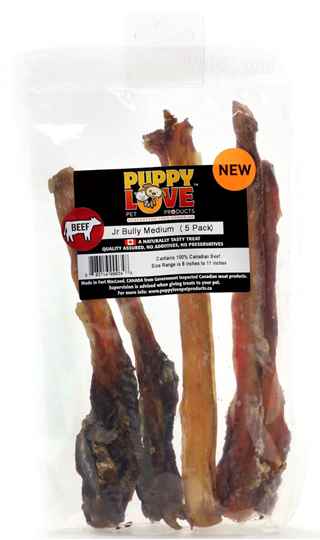 Picture of TREAT CANINE PUPPY LOVE BEEF  JR BULLY 8-11in - 5/bag