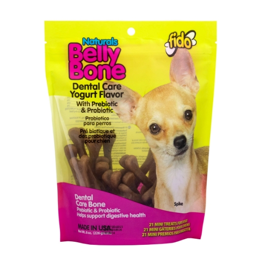 Picture of TREAT CANINE FIDO Naturals Yogurt Belly Bones - Mini - 21/bag