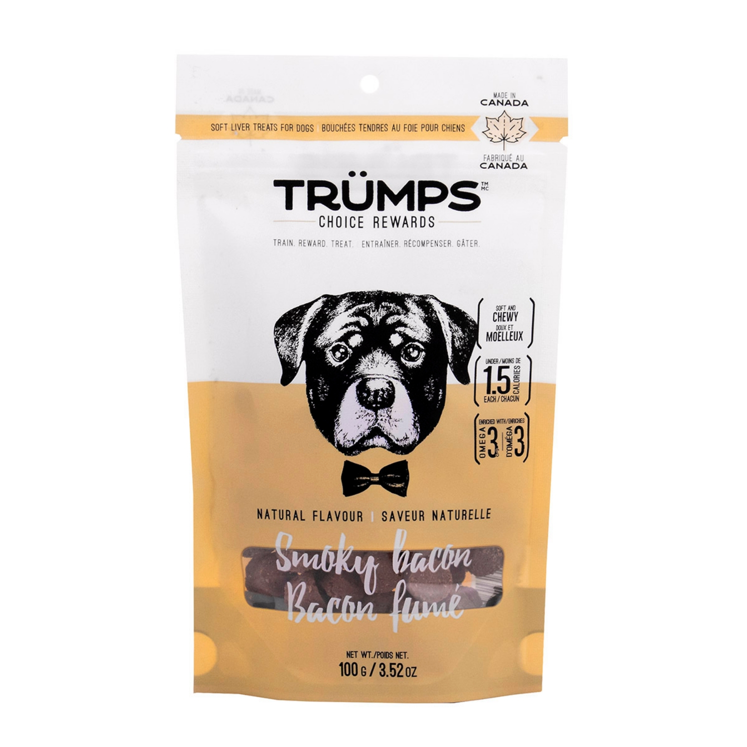 Picture of TRUMPS CHOICE REWARDS Natural Flavour Dog Training Treats - Smoky Bacon - 3.52oz/100g