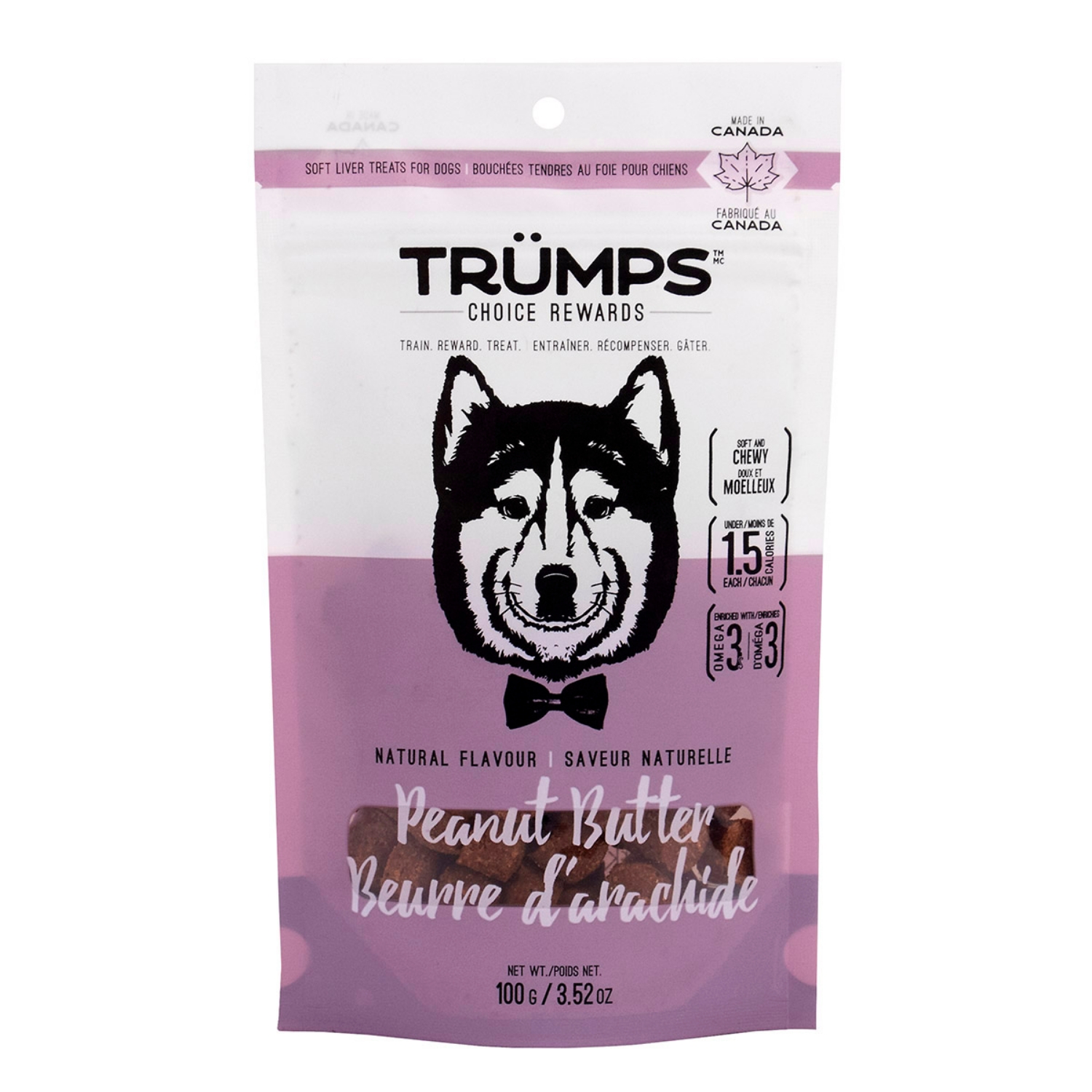 Picture of TRUMPS CHOICE REWARDS Natural Flavour Dog Training Treats - Peanut Butter - 3.52oz/100g