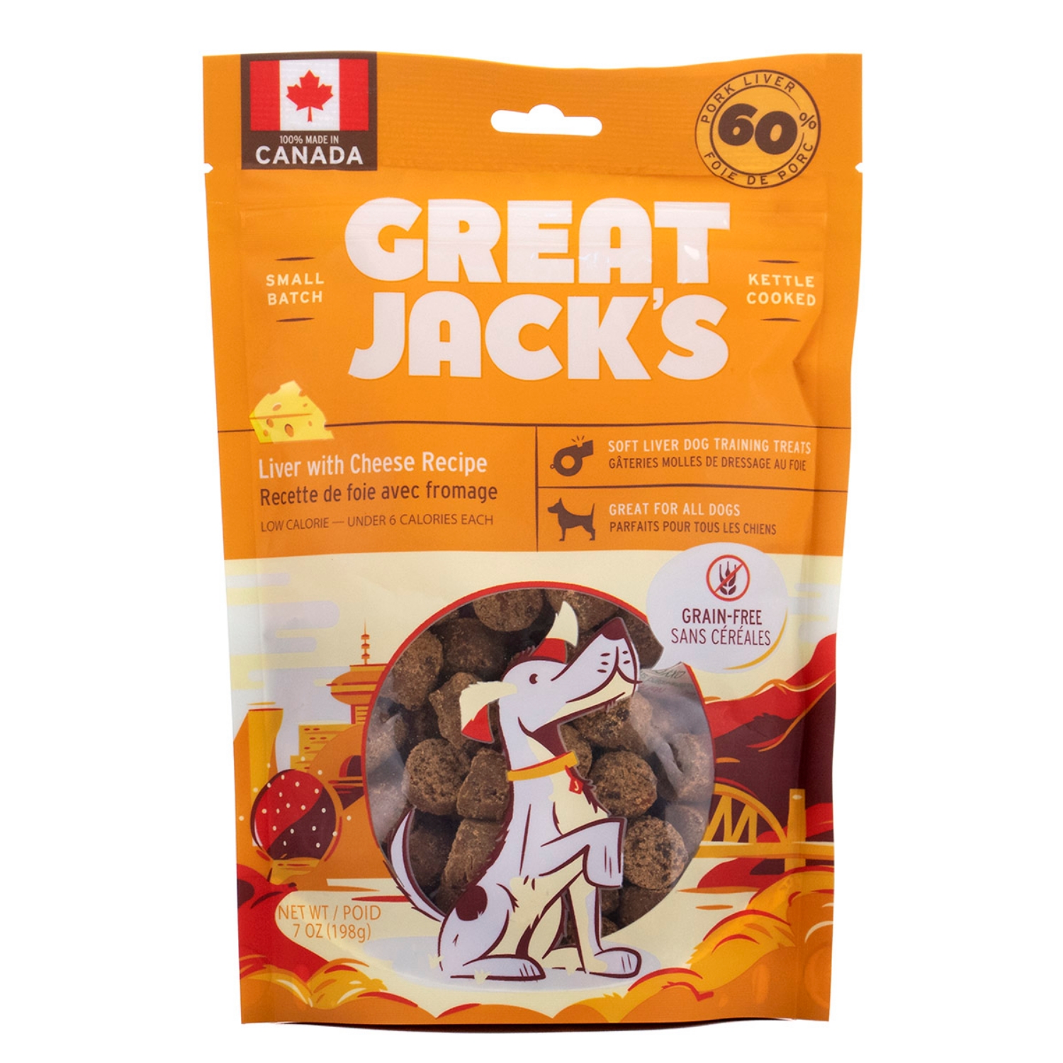 Picture of GREAT JACKS Pork Liver & Cheese Soft Low Calorie Dog Training Treats - 198g/7oz
