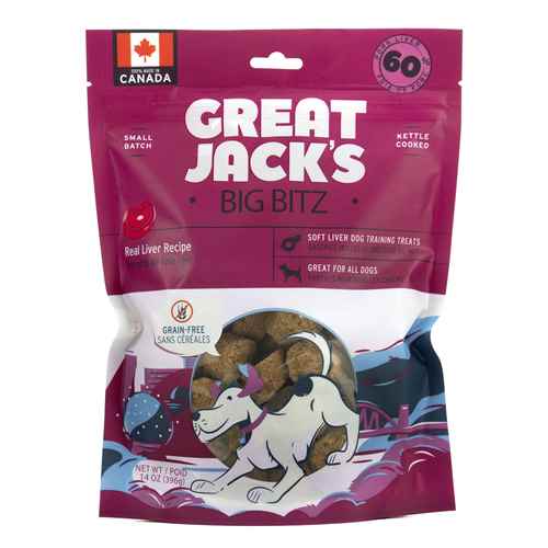 Picture of TREAT CANINE GREAT JACKS SOFT&CHEWY BIG BITZ GF PORK LIVER - 396g/14oz