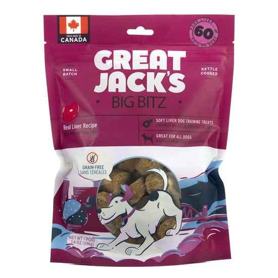 Picture of TREAT CANINE GREAT JACKS SOFT&CHEWY BIG BITZ GF PORK LIVER - 396g/14oz