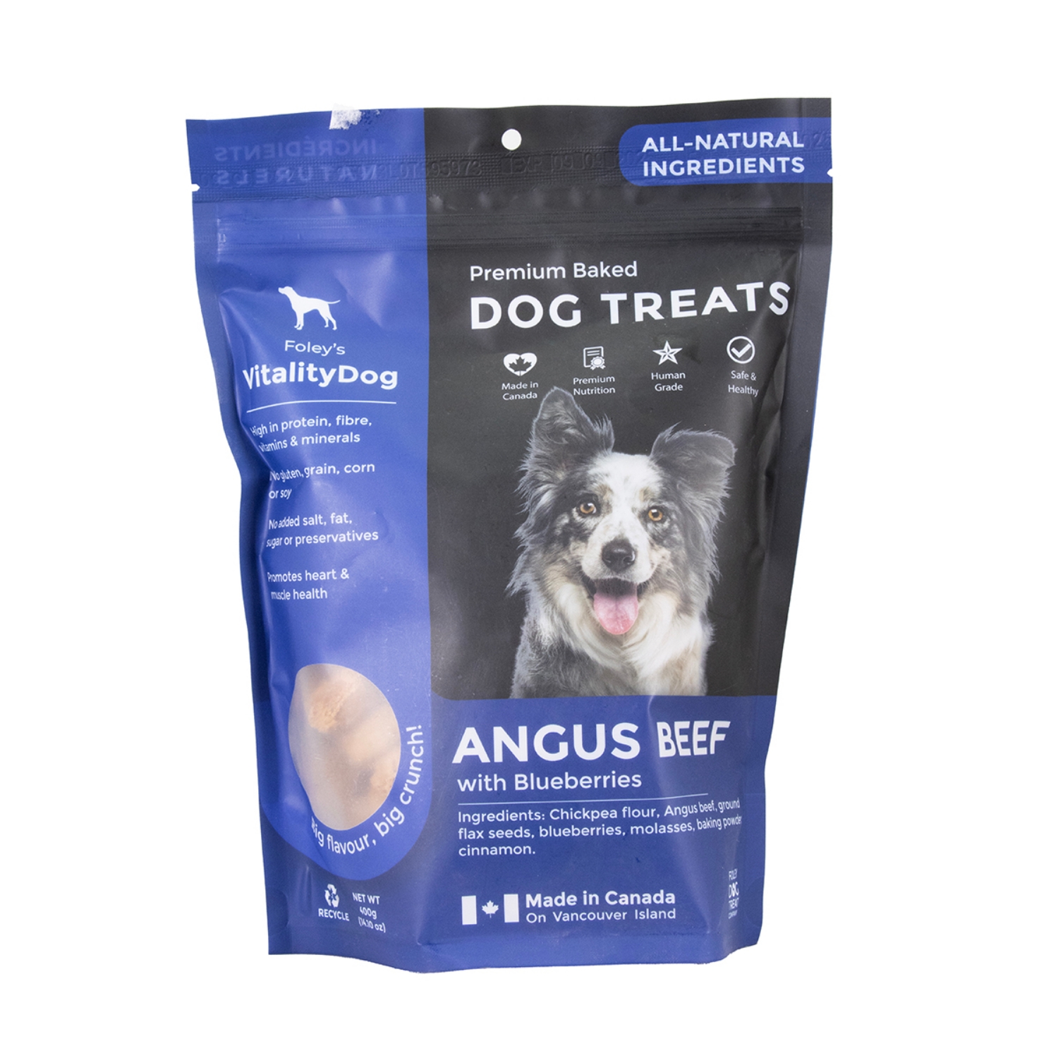 Picture of VITALITY DOG Premium Baked Beef & Blueberry Dog Treats - 14.10oz/400g