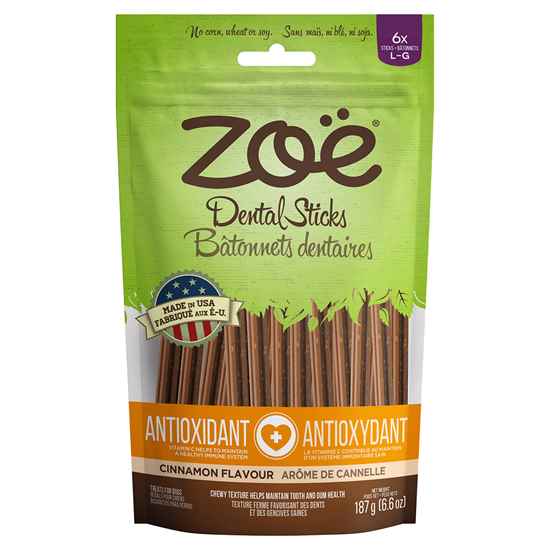 Picture of ZOE NATURAL DENTAL CHEW STICKS Antioxidant Cinnamon Flavour Large - 187g/6.6oz