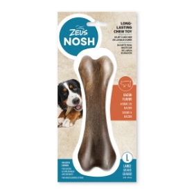 Show details for TOY DOG ZEUS NOSH STRONG NYLON CHEW BONE Bacon -7.5in Picture of TOY DOG ZEUS NOSH STRONG NYLON CHEW BONE Bacon -7.5in