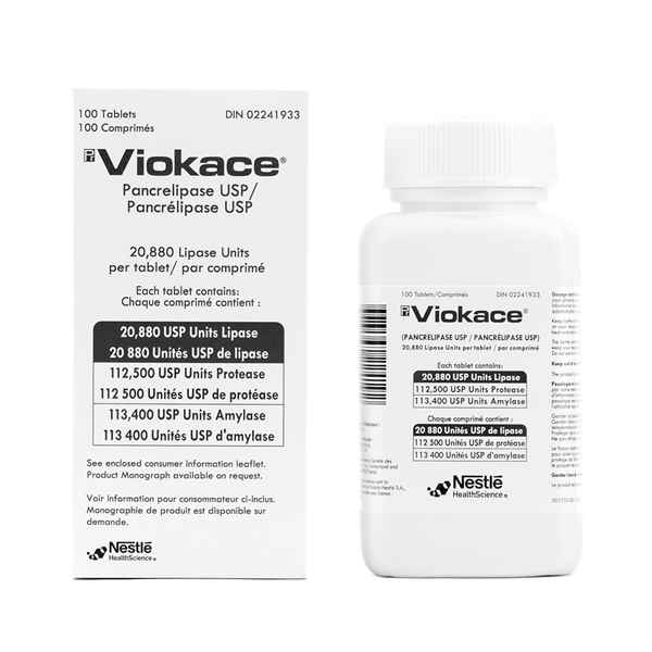 Picture of VIOKACE (PANCRELIPASE) 20880 USP TABS - 100s