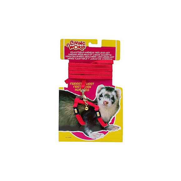 Picture of HARNESS & LEAD SET FERRET Living World (60860) - Red