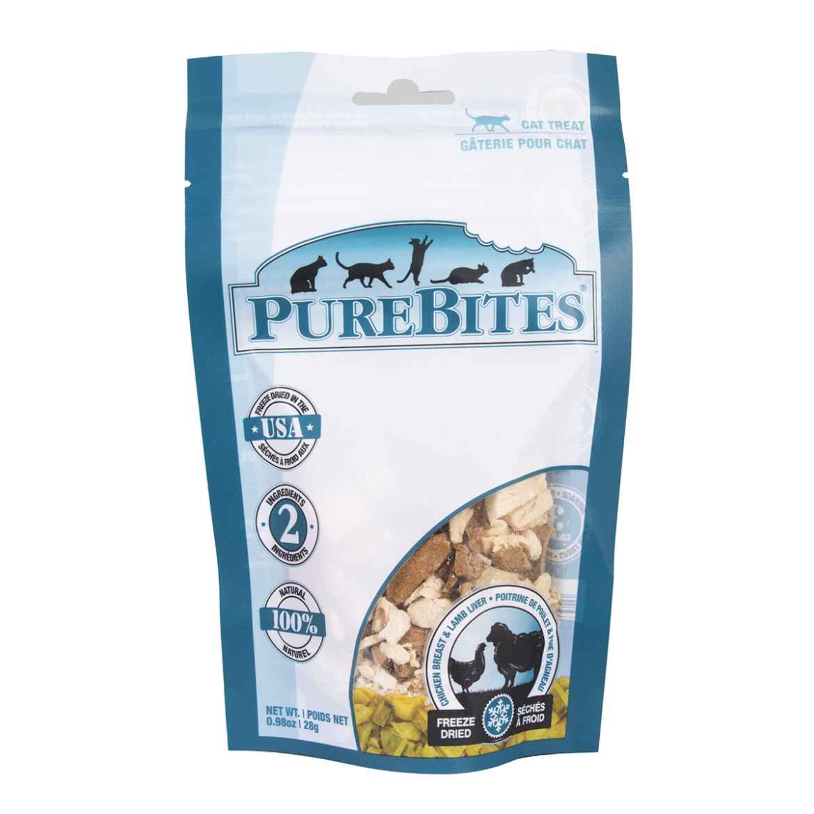 Picture of TREAT PUREBITES FELINE Chicken & Lamb Liver  - 0.98oz/ 28g