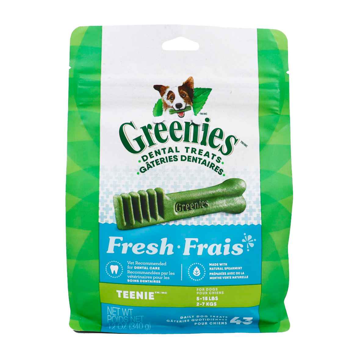 Picture of GREENIE CANINE DENTAL TREAT FRESHMINT  12oz  Teenie - 43/bag