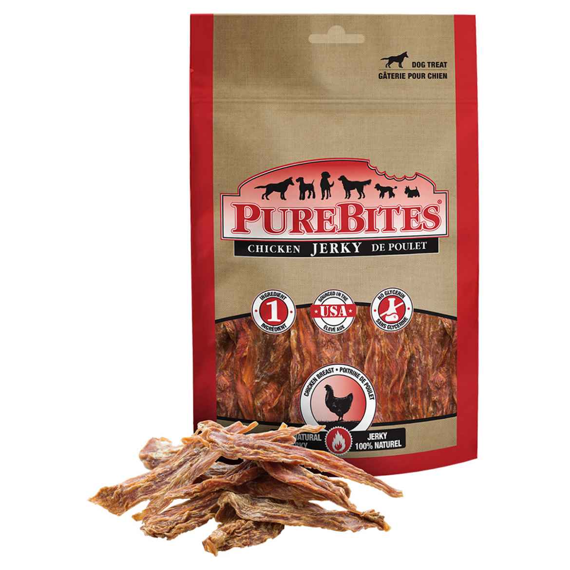 Picture of TREAT PUREBITES CANINE AIR DRIED CHICKEN BREAST JERKY -  5.5oz / 156g