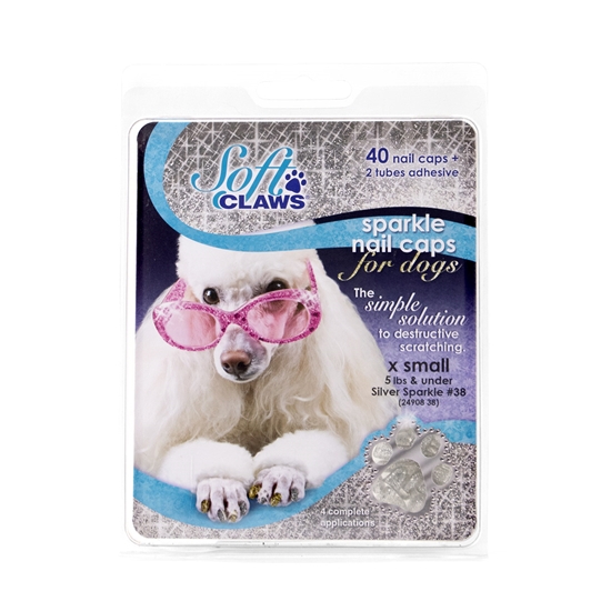 Picture of SOFT CLAWS TAKE HOME KIT CANINE X-SMALL - Silver Sparkle