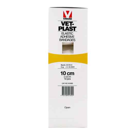 Picture of VET PLAST ELASTIC ADHESIVE BANDAGE Kruuse 10cm x 4.5m - 10/pk