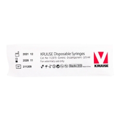 Picture of SYRINGE Kruuse Disposable 2/3cc Luer Slip Tip - 100's