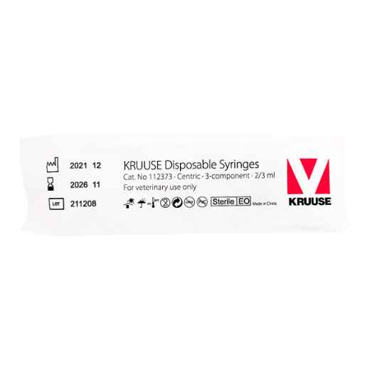 Picture of SYRINGE Kruuse Disposable 2/3cc Luer Slip Tip - 100's