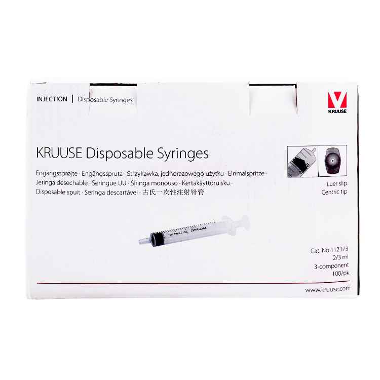 Picture of SYRINGE Kruuse Disposable 2/3cc Luer Slip Tip - 100's