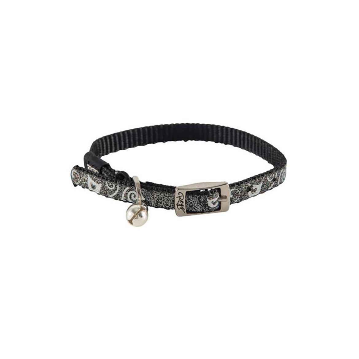 Picture of COLLAR FELINE ROGZ SAFETY PIN BUCKLE SPARKLECAT Adjustable Black- 1/4in x 10-12in