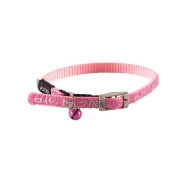 Picture of COLLAR FELINE ROGZ SAFETY PIN BUCKLE SPARKLECAT Adjustable Pink - 1/4in x 10-12in